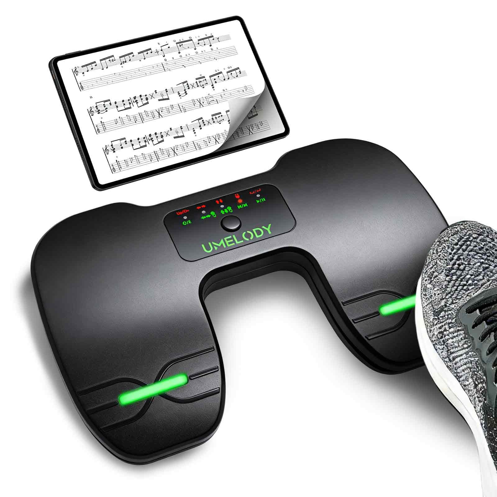 Photo 1 of Umelody Wireless Page Turner Pedal for iPad, Tablet & Phone, Music Sheet Foot Controller Compatible with iOS Android Apps, Rechargeable Hands-Free Page Turning for Piano, Guitar, Reading Presentation