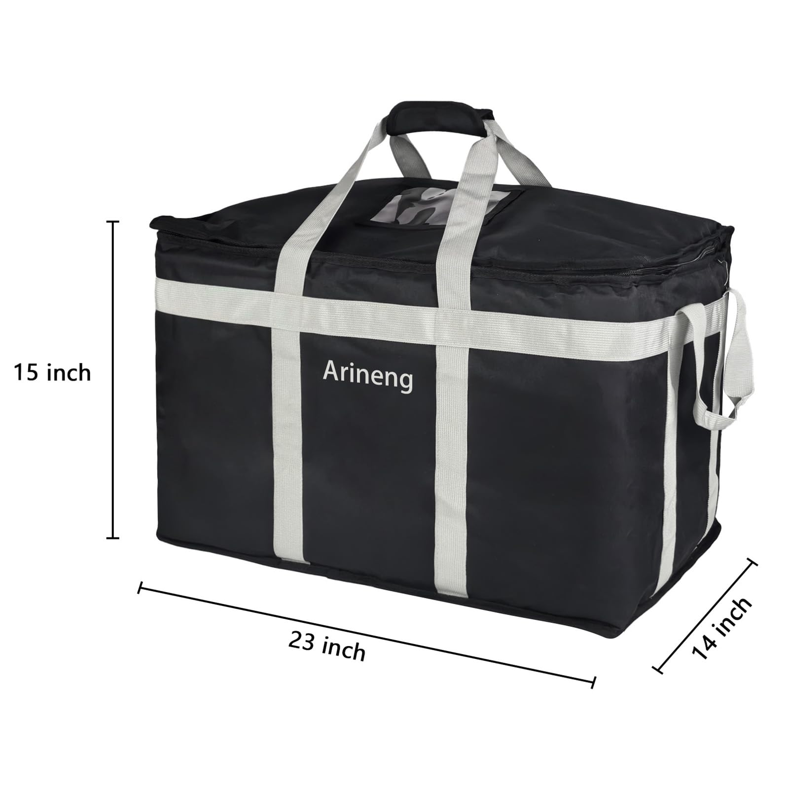 Food Delivery Isolierte Tasche, isolierte Tasche für kalte Mahlzeiten, integrierte Bodenplatte, auslaufsicher, für heiße und kalte Speisen, kommerzielle Gastronomie, Transport – 58,4 x 35,6 x