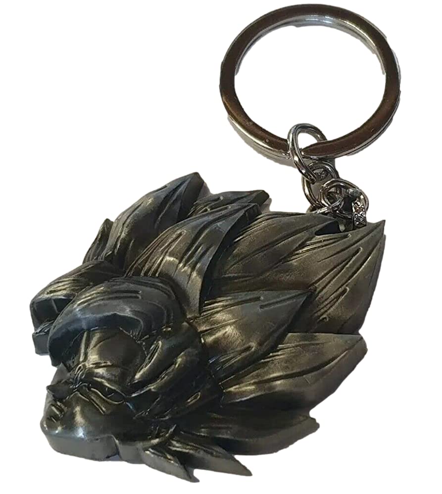 Fat-catz-copy-catz Grey Tone Collectible Anime Manga Super Saiyan Goku 3D Keyring