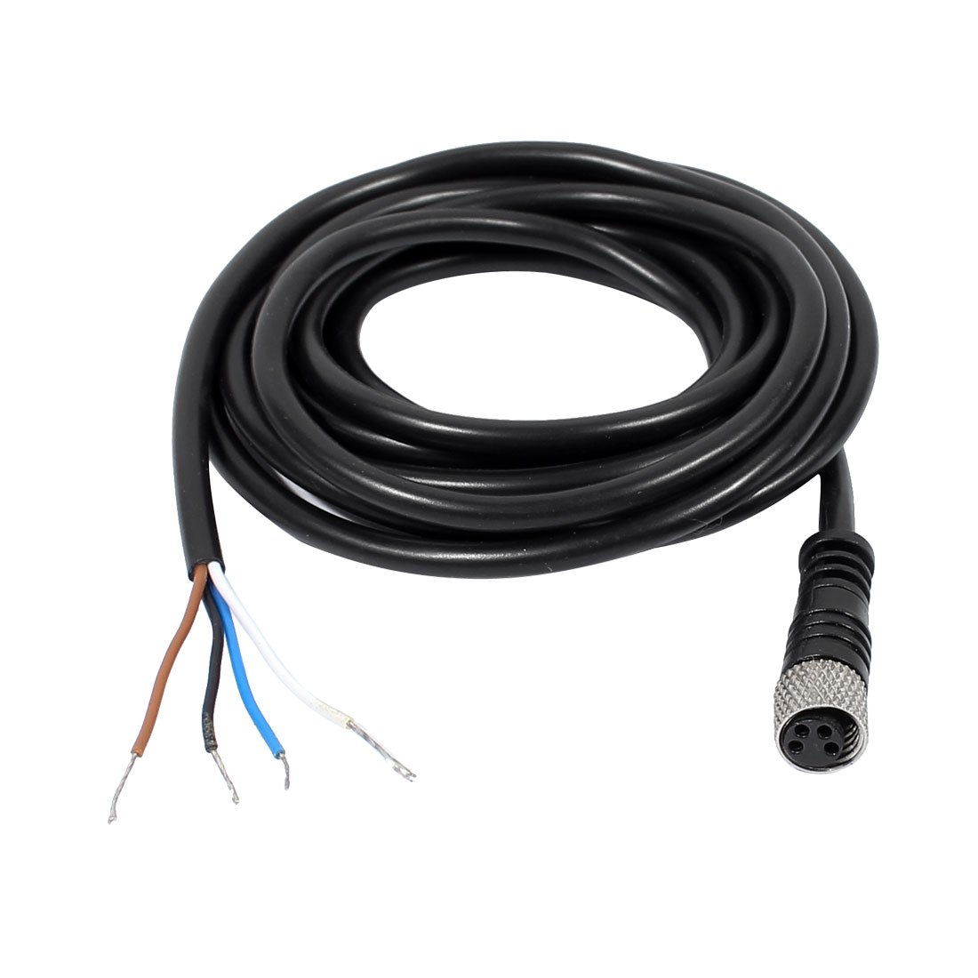 Uxcell Women's Black Sourcingmap M8 2M Straight 4 Pin Connector Aviation Socket Electrical Cable