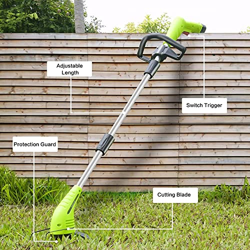 String Trimmer Cordless Weed Wacker, Aokia12V Power Grass Trimmer With 3 Types Blades, 2.0Ah Battery Powered Lawn Edger, Adjustable Height Electric Mower For Yard And Garden #TOP4