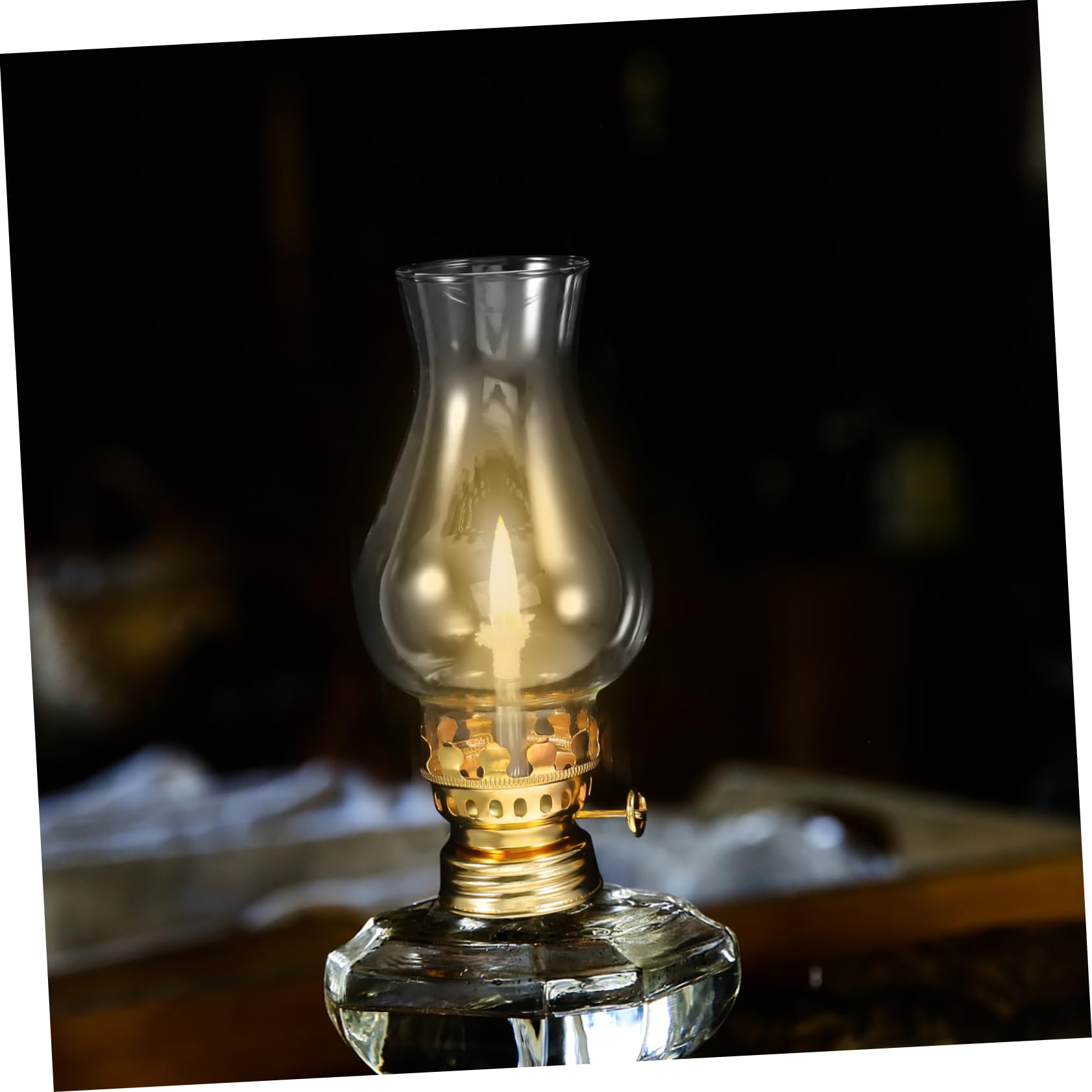 Petroleumlampe Zubehör Set | Klarer Glaslampenschirm Mit Dochtbrenner & Ersatzdocht