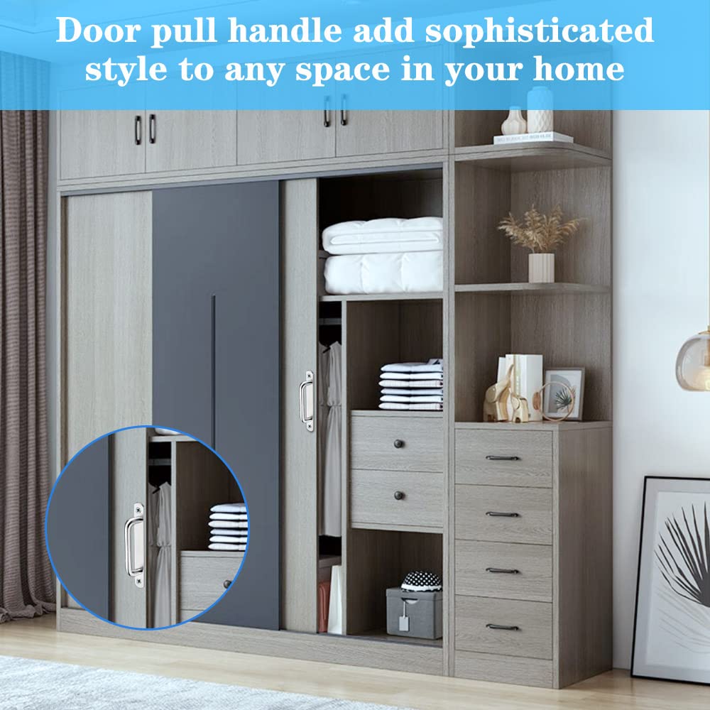 Maniglie Per Porte Scorrevoli In Acciaio Inox | 2 Pezzi Con Cacciavite | Per Armadi E Mobili - Foto 3