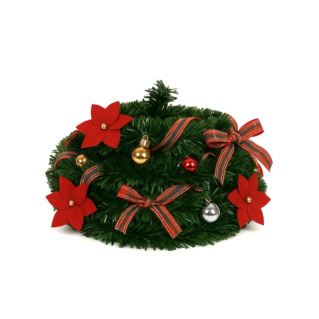 Árbol de Navidad PopUp - Desplegable, 150, 180 y 210 cm, Verde con Decoraciones, Plegable, Montaje Rápido, Uso Interior, Base Sólida (Verde con decoración, 150 cm)