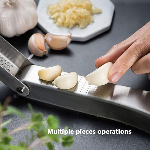 Miniatura 7 de CHUNCIN - Prensa de ajo, trituradora profesional de acero inoxidable para ajo, diseño creativo, picadora de ajo mejorada, a prueba de óxido y apta