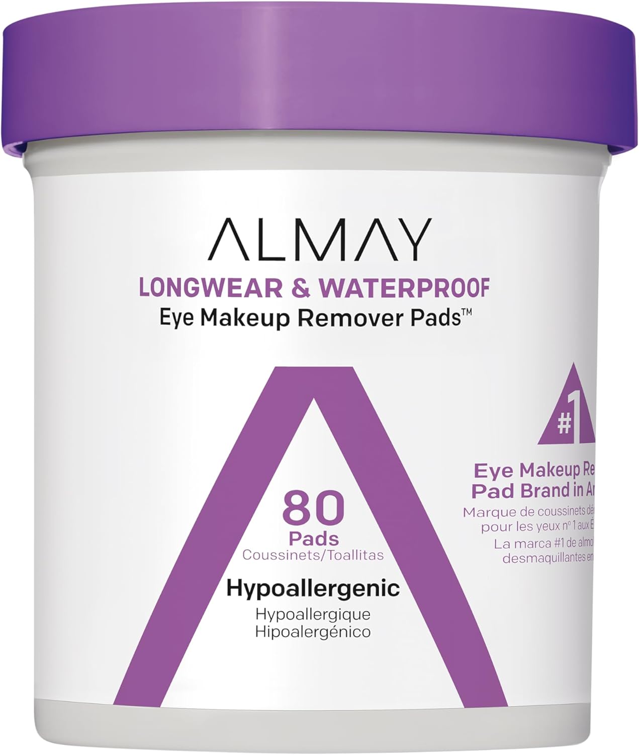 Almay Eye Makeup Remover Pads, Biodegradable Longwear & Waterproof, Hypoallergenic, Cruelty Free-Fragrance Free Cleansing Wipes, 80 Pads (Pack of 1)
