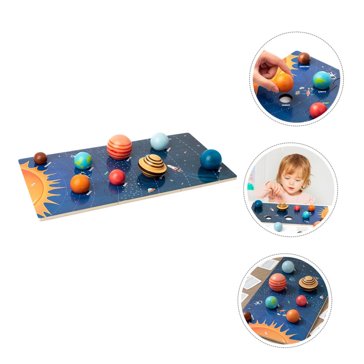 Puzzle Pianeti del Sole in Legno, Gioco Educativo Bambini