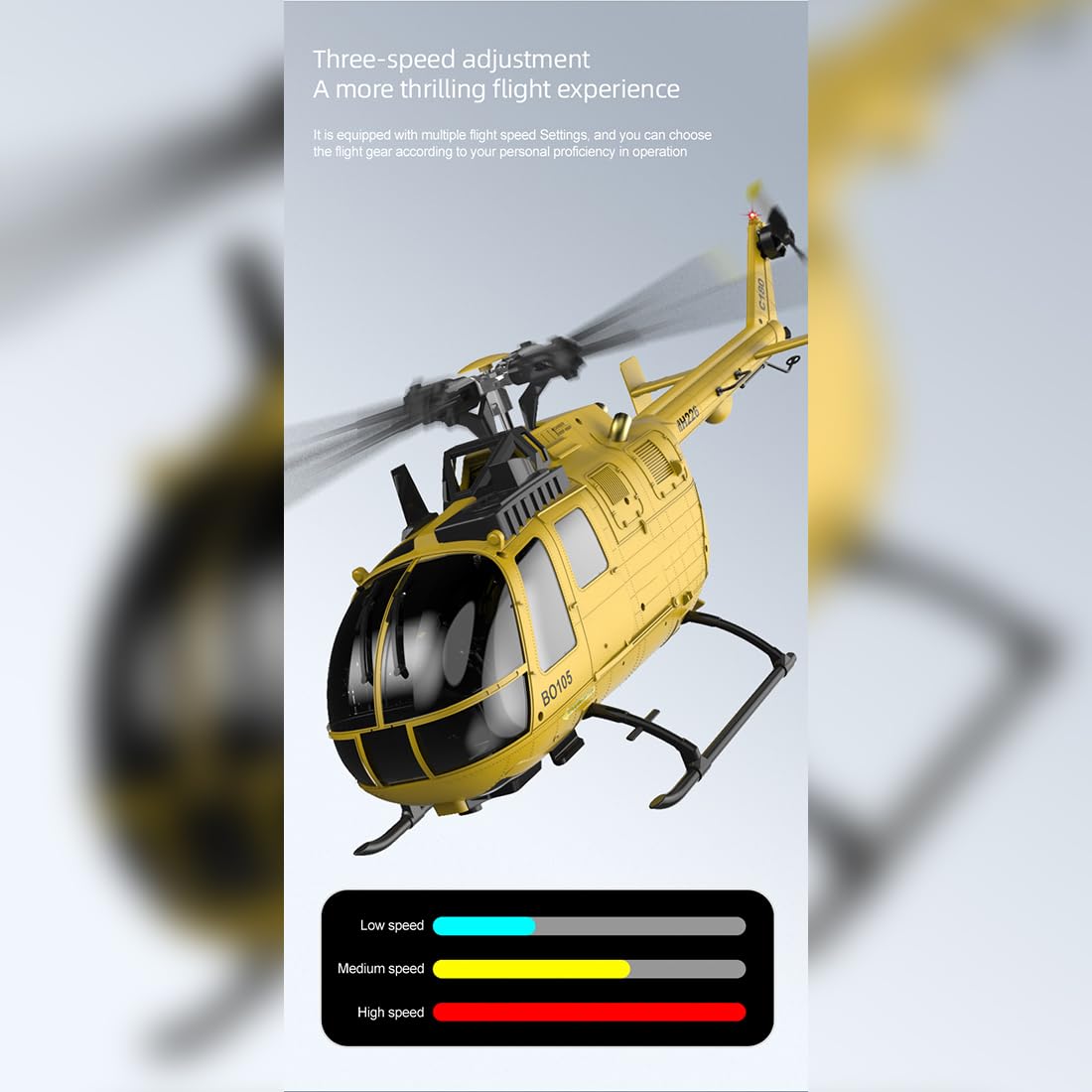 Ferngesteuert Hubschrauber Outdoor, C180 1/25 2.4G 6CH RC Helikopter mit LED-Leuchten, E-Tast-Start/Landung, Barometer + TOF-LiDAR-Höhenhaltung, Geschenke für Erwachsene - RTF