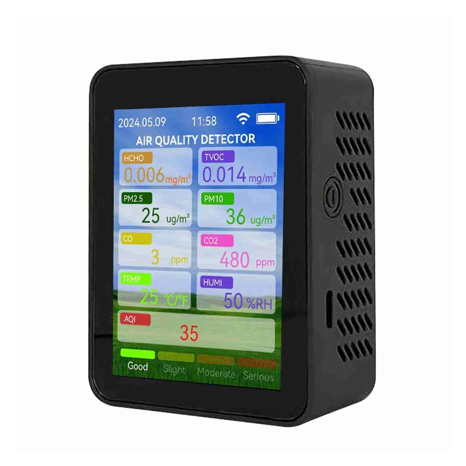 Controllo APP Multifunzionale 5 | Con In 1 LCD Digitale Monitor A Qualità 'aria Biossido TVOC HCHO Rilevatore Di Umidità E per testare telecamere CCTV e IP.