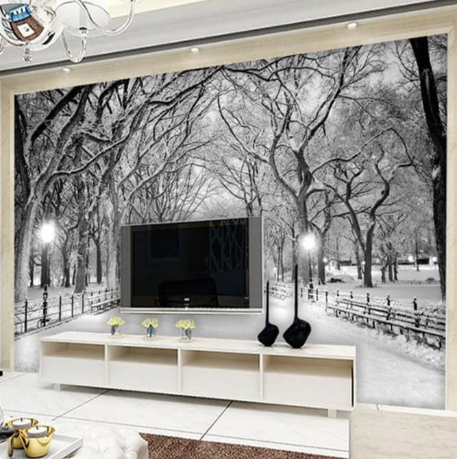 Paysage de neige photo papier peint 3d pour créer une chambre cocon design nordique