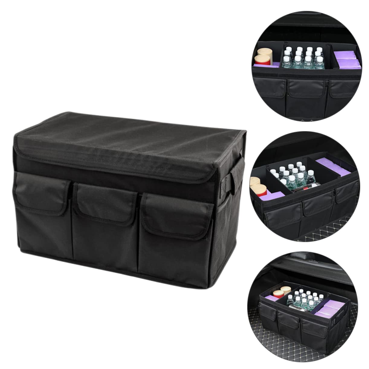 Zerodeko Organizer Box per Bagagliaio Auto, Scatola Organizer Oxford Nero, Grande Capacità, Pieghevole e Pratica per Riordino Rapido in Auto e Casa