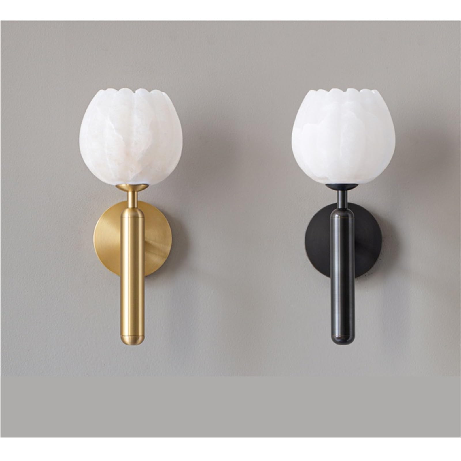 Lámpara de Pared de mármol con Forma de Flor for baño y balcón(Negro)