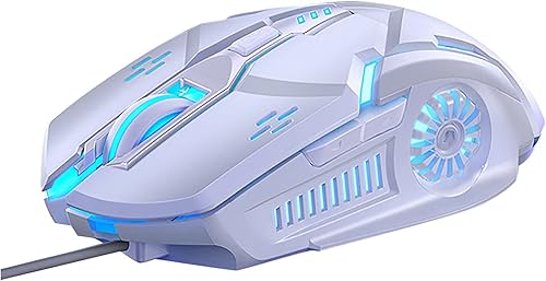 Ratón para juegos con cable, 4 DPI ajustables hasta 3600, 6 botones programables, mouse ergonómico para computadora portátil gamer, PC USB óptico