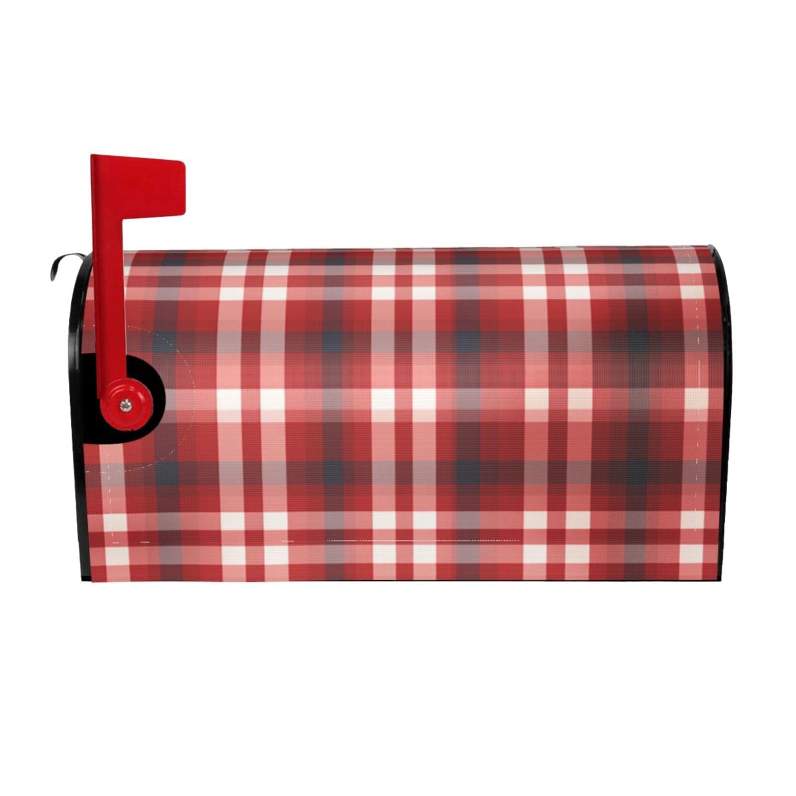Couverture de boîte aux lettres de bienvenue à carreaux rouges, décor de qualité pour extérieur