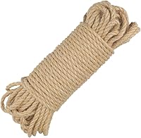 Vista 7 de jijAcraft Cuerda de yute de 0.197 in – Cuerda de jardín natural negra de 65 pies, cuerda de cáñamo resistente de 3 capas para obras de arte