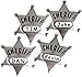 HAPPY DEALS ~ Sheriff Badges for Kids | Pack of 12 | Silver Star with Name Space Party Favor Toys