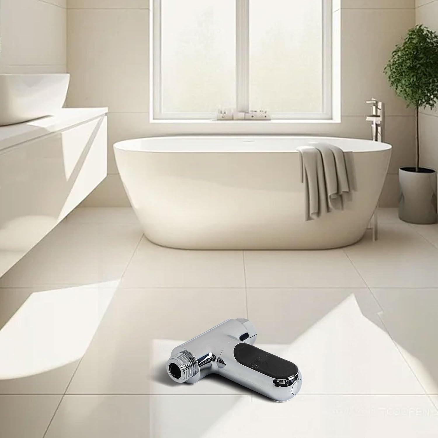 Digital Temperature Meter Shower Hoses & 1/2 Inch Plumbing Pipes – Self-Powered by, 360° Rotating Display, ±0.5°C Accuracy, ABS+PC Construction