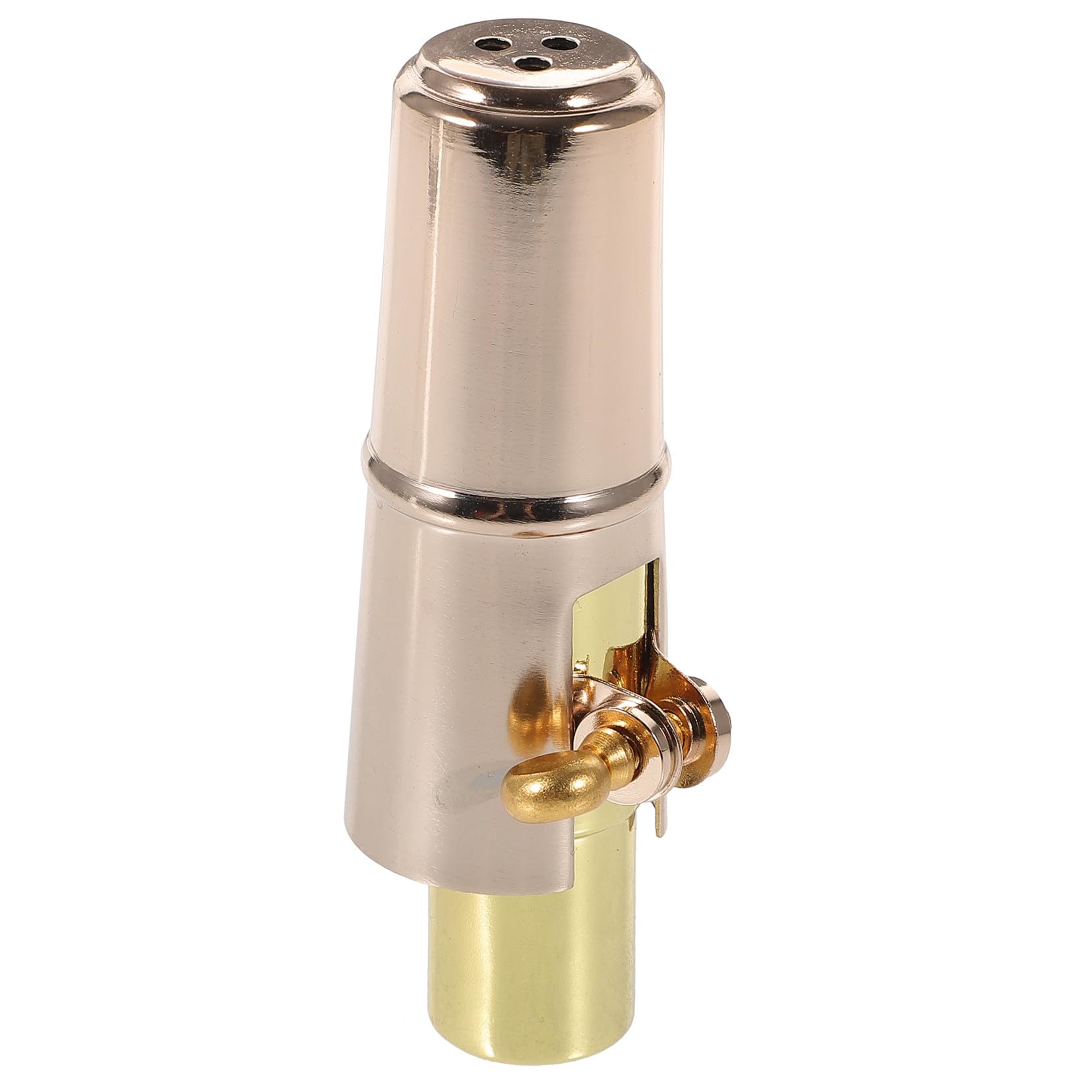 Alto Kappe Satz mit Blattschraube, Rohrblatt und Kappe in Gold | Metall Holz Ausführung, Schlichtes Design, als Zubehör für Blasinstrumente