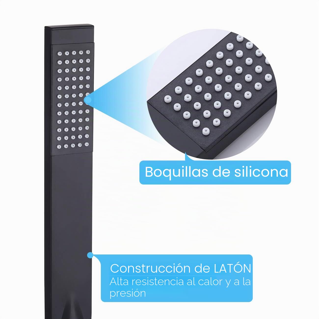 KES Alcachofa Ducha con Manguera y Soporte, Conjunto de Cabezal Ducha de Mano, Negro Mate, LP135-BK