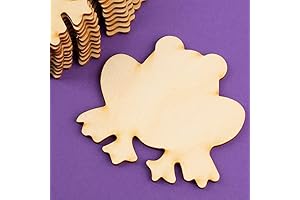 Pack of 24 Unfinished Wooden Frog Cutouts for Kids
