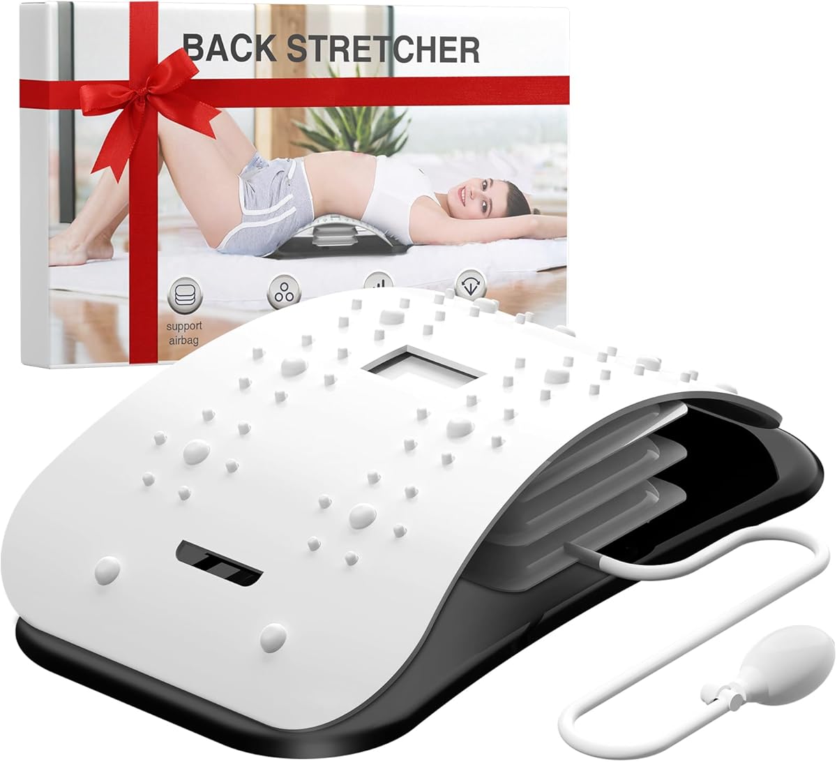 Docemel Back Stretcher for Lower Back Pain Relief,Adjustable Inversion Lumbar Traction Device,Lumbar Support Board for Spinal Decompression and Scoliosis,Sciatic Nerve Release Tool,Back Cracker Board