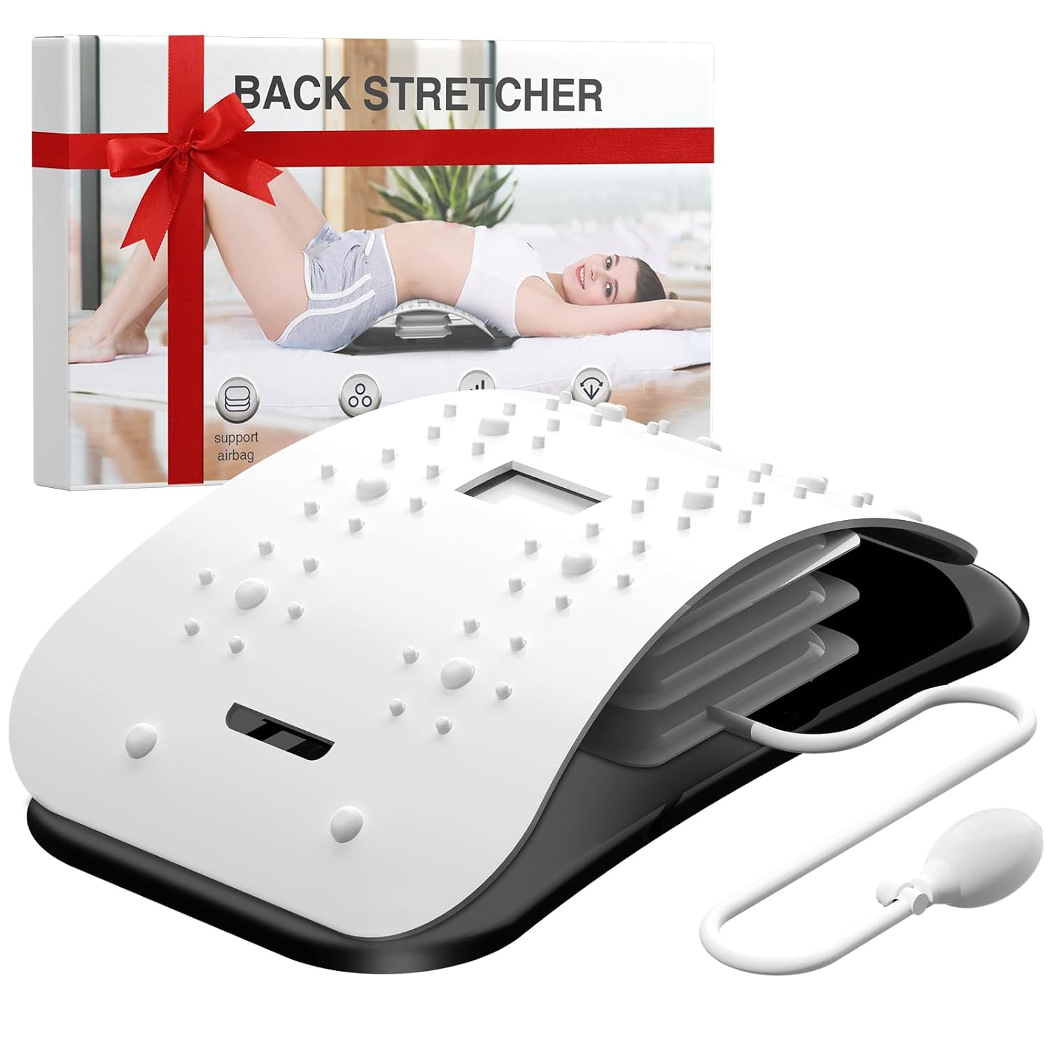 Docemel Back Stretcher for Lower Back Pain Relief Adjustable Inversion Lumbar Traction Device Lumbar Support Board for Spinal