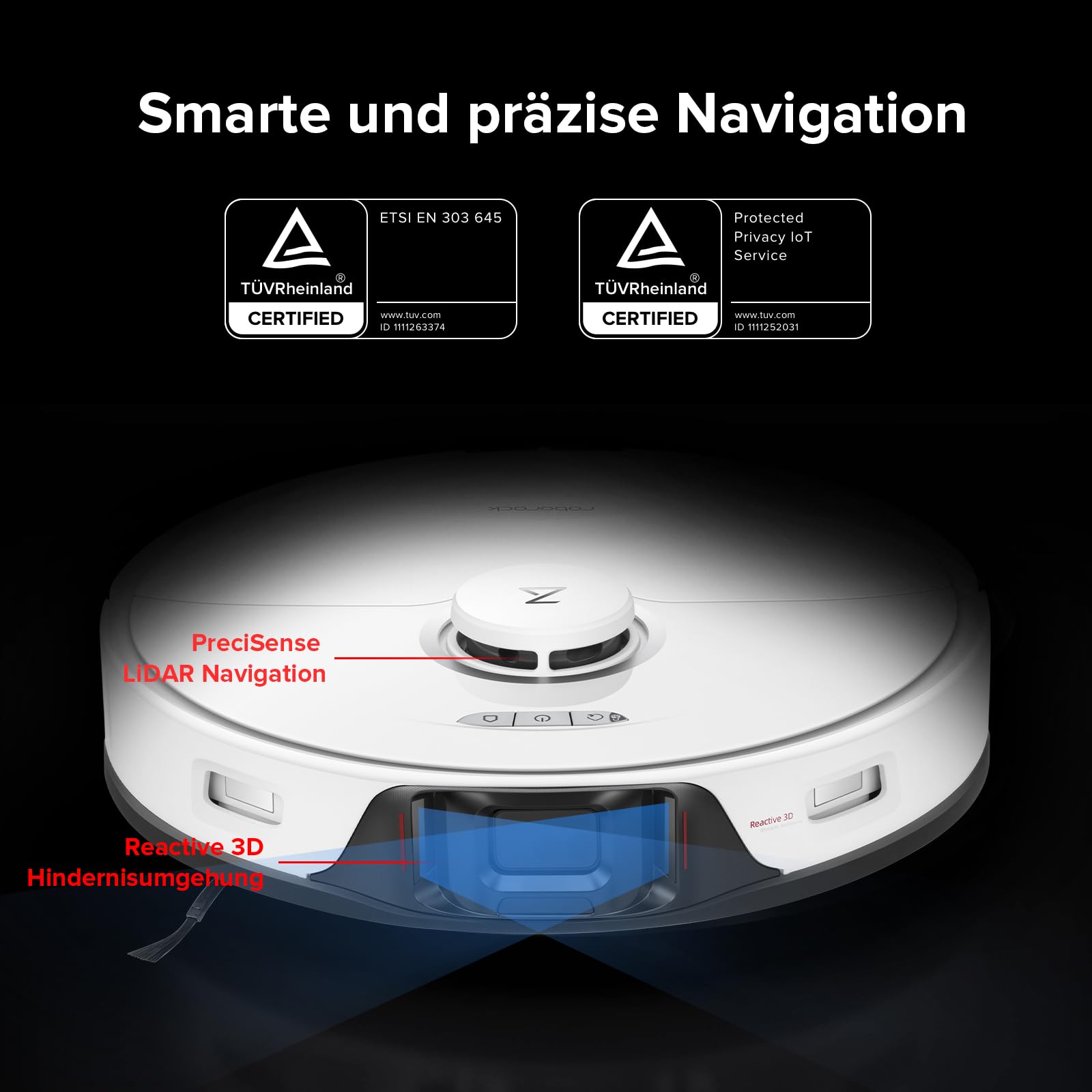 roborock S8 Pro Ultra Saugroboter mit Wischfunktion Absaugstation, All-in-One-Dock, 3D-Hindernisumgehung, 6000Pa (Generalüberholt)