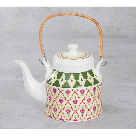 India Circus Multicolor Decor Ceramic Tea Kettle/Coffee Kettle 1000 ml Perfect for Any Occasion: Holidays, Anniversaries, Appreciation and Excellent Home Decor (IC-DK1-CC4)