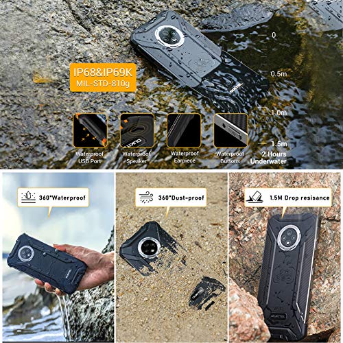 OUKITEL WP8 Pro (2020) Rugged Smartphone, 6.49” Display, 4GB 64GB Dual SIM IP68 Waterproof Unlocked Cell Phones, 16MP Triple Camera Android 10, 5000mAh Battery Face/Fingerprint ID, GPS NFC, Orange - Thumbnail 4