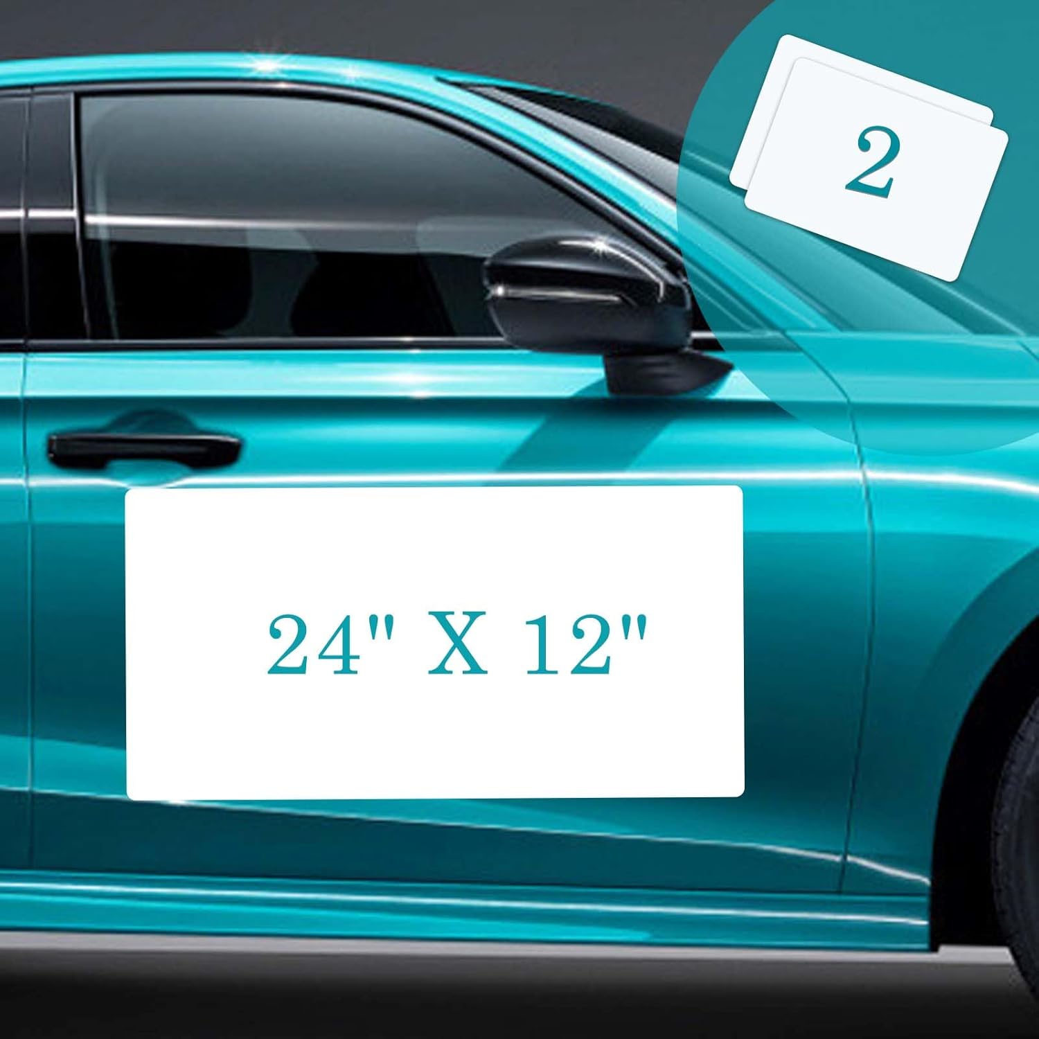 Blank Car Magnets with 40 mils -4 Pack 24” x 12” Rounded Corners Flexible Magnetic Sheet, Door Magnets for Vehicles to Advertise Business and Cover Company Logo