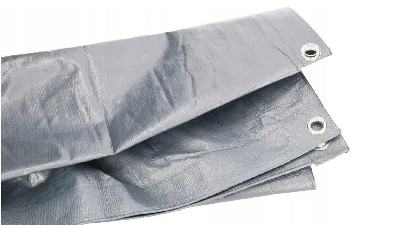 DIAH DO IT AT HOME Heavy Duty Grey Tarpaulin 200 GSM Ground Sheet Multipurpose Waterproof Furniture Caravan Cover Camping Ground Sheet Multipurpose (4M X 6M)