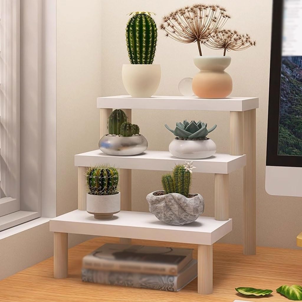 Tiered Plant Stand Indoor Small Stepped Plant Display Rack Solid Wood Succulent Bay Window Step Potted Plant Display Rack Outdoor Plant Stands For Patio