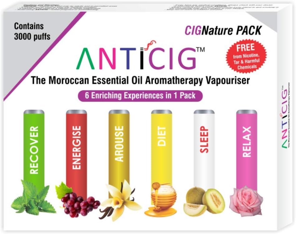AntiCig Inhalable Aromatherapy Zen Cignature Pack Diffuser Stick, Enriched with Wellness Herbs Sent and Pure Plant Extracts and Vitamins