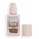 Revolution Beauty London, Skin Silk Serum Foundation, Light to Medium Coverage, Lightweight & Radiant Finish, Contains Hyaluronic Acid, F15 Deep Skin Tones, 0.77 fl oz