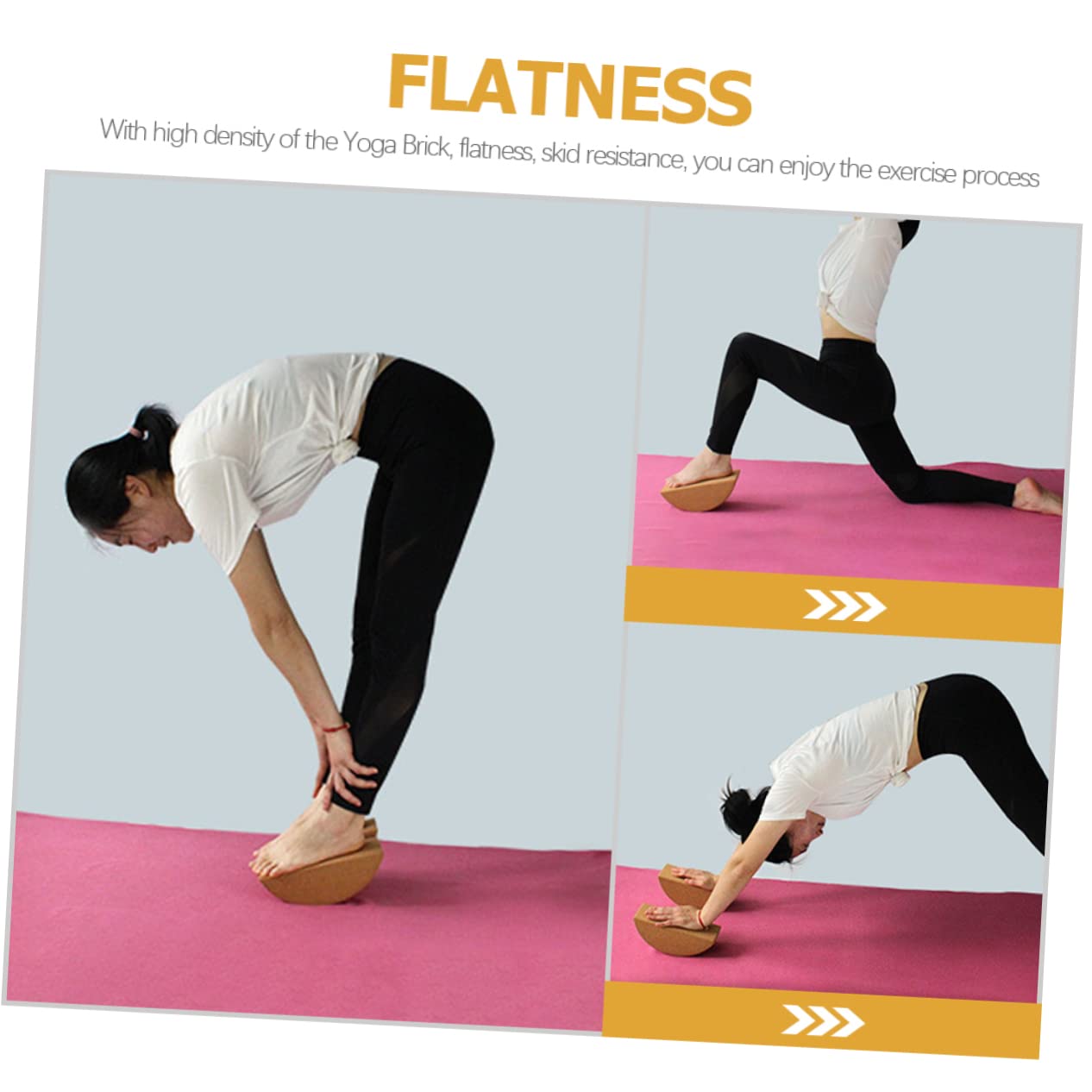 Blocco Yoga di Equilibrio in Sughero Khaki, Antiscivolo | Uso Quotidiano e Stretching, Formato Compatto per Allenamento, Accessorio per Esercizi e Supporto alla Pratica