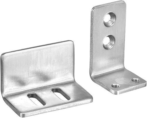 Miniatura 4 de uxcell Guía de piso para puerta de granero, 2 piezas de herrajes para puerta corrediza de granero de acero inoxidable, soporte en U ajustable