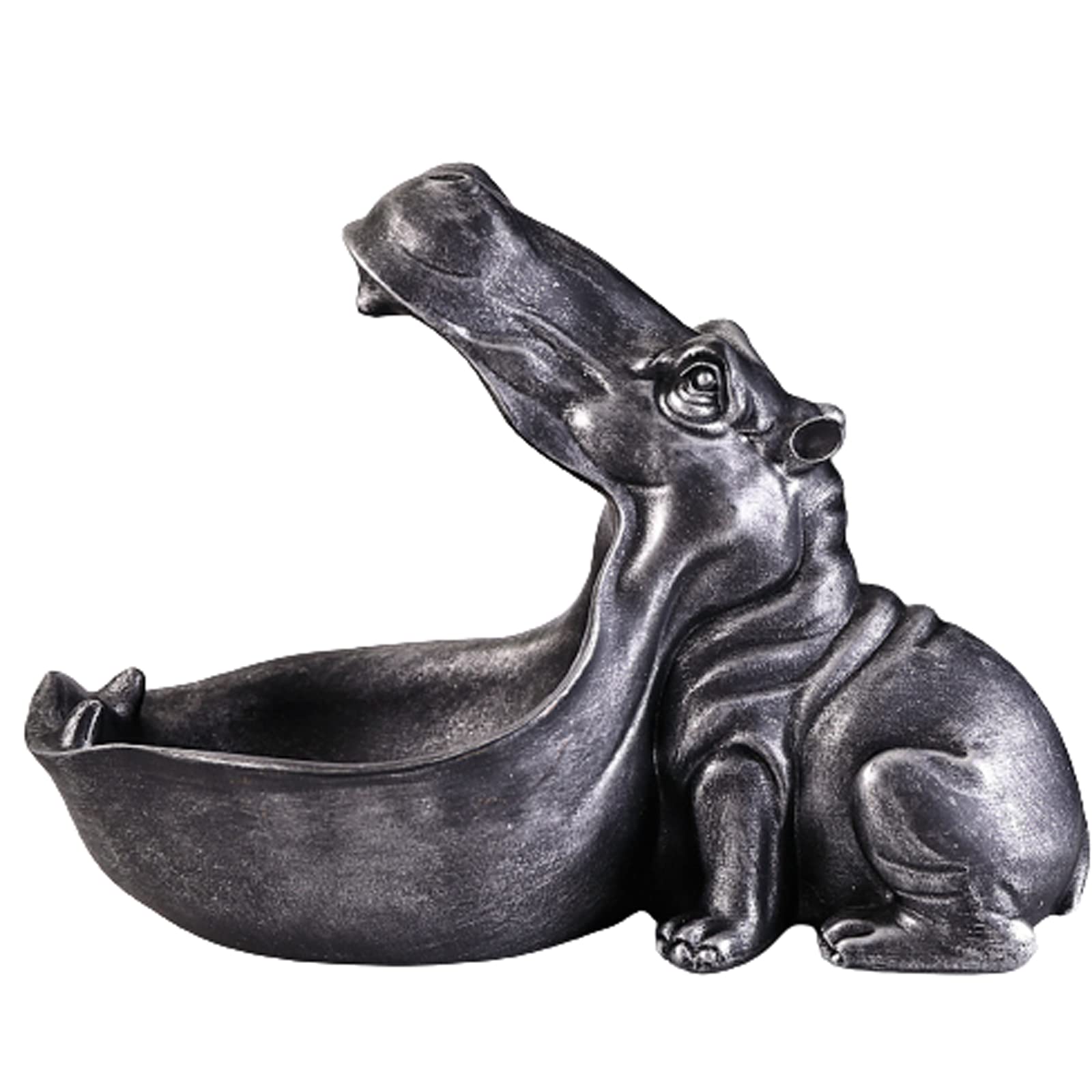 Yedaoiu Home Decor, Hippo Statue Sculptures for Home, Ornament Wealth Lucky Figurine Collectible for Wedding, Christmas, Dinner, Centerpieces for Table,Silver