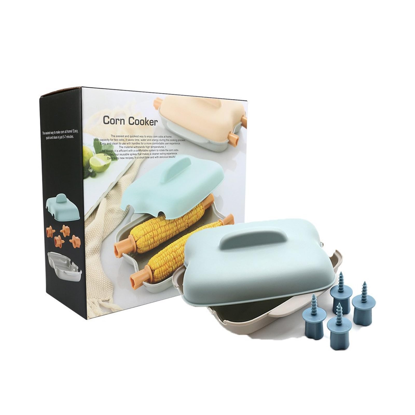 PANGBOER Microwave Corn Steamer for Quickly and Easy Cooking Sturdy PP Materials Vegetable Steamer Perfect for Busy Lifestyles Quick Microwave Container