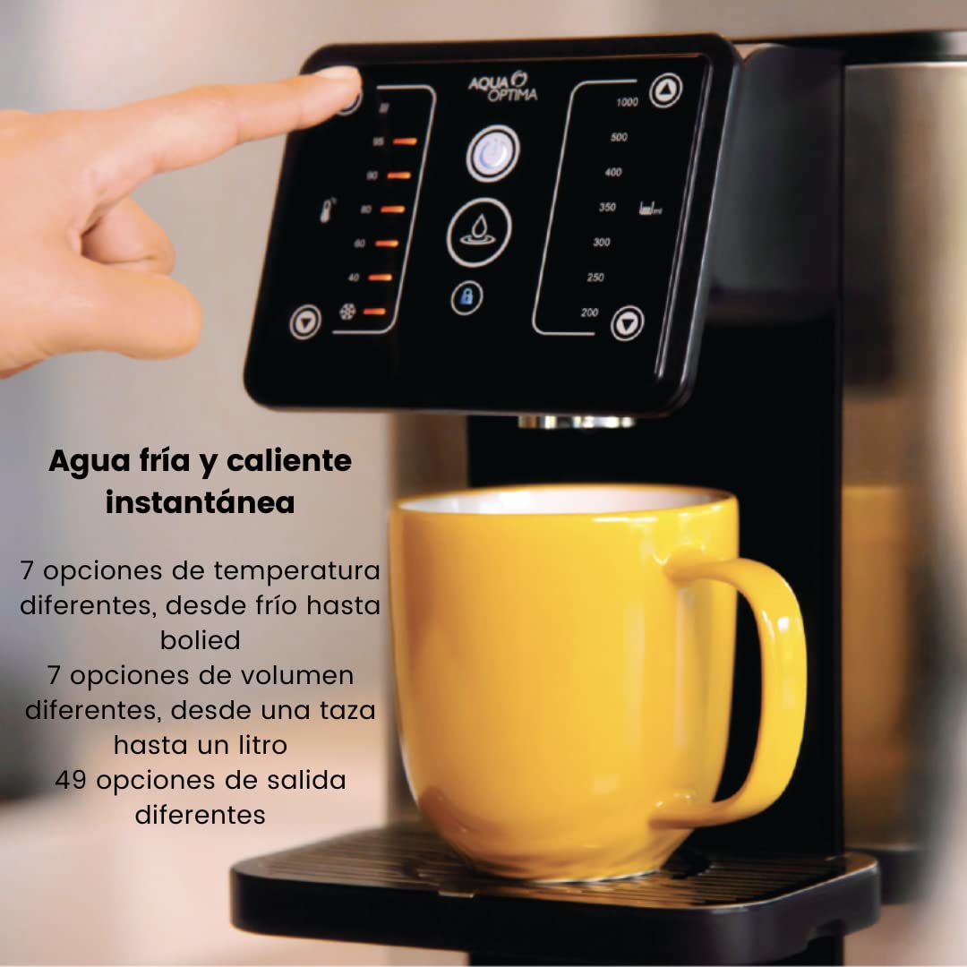 Dispensador instantáneo de Agua Caliente y fría con Filtro Aqua Optima Aurora, 3,8 l de Capacidad, Incluye 1 Filtro de Agua Evolve+ de 30 días para Reducir los microplásticos y el Cloro