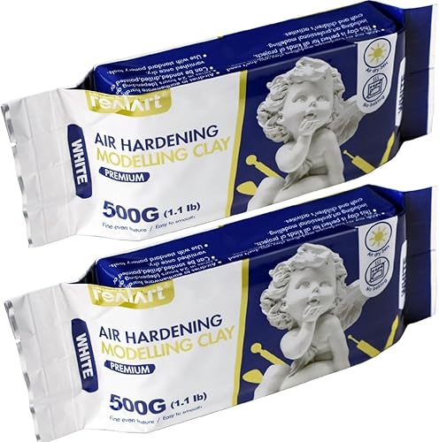 REALART Arcilla de secado al aire para adultos (2.2 libras blanca) arcilla para niños, arcilla seca al aire