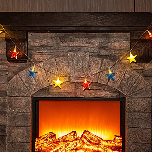 Funpeny Independence Day String Lights, 18 Led 9.5 Feet American Stars String Lights For July 4Th Day, Battery Operated Patriotic Memorial Day 4Th Of July Red White And Blue Decor #TOP3