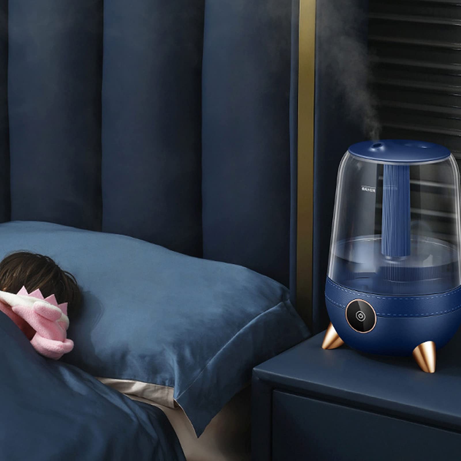 Humidificadores de Aire Humidificadores de niebla frescos, humidificador ultrasónico tranquilo y pequeño for la noche de dormir dormitorio, ahorro de espacio, apagado automáticamente Silencioso Humidi