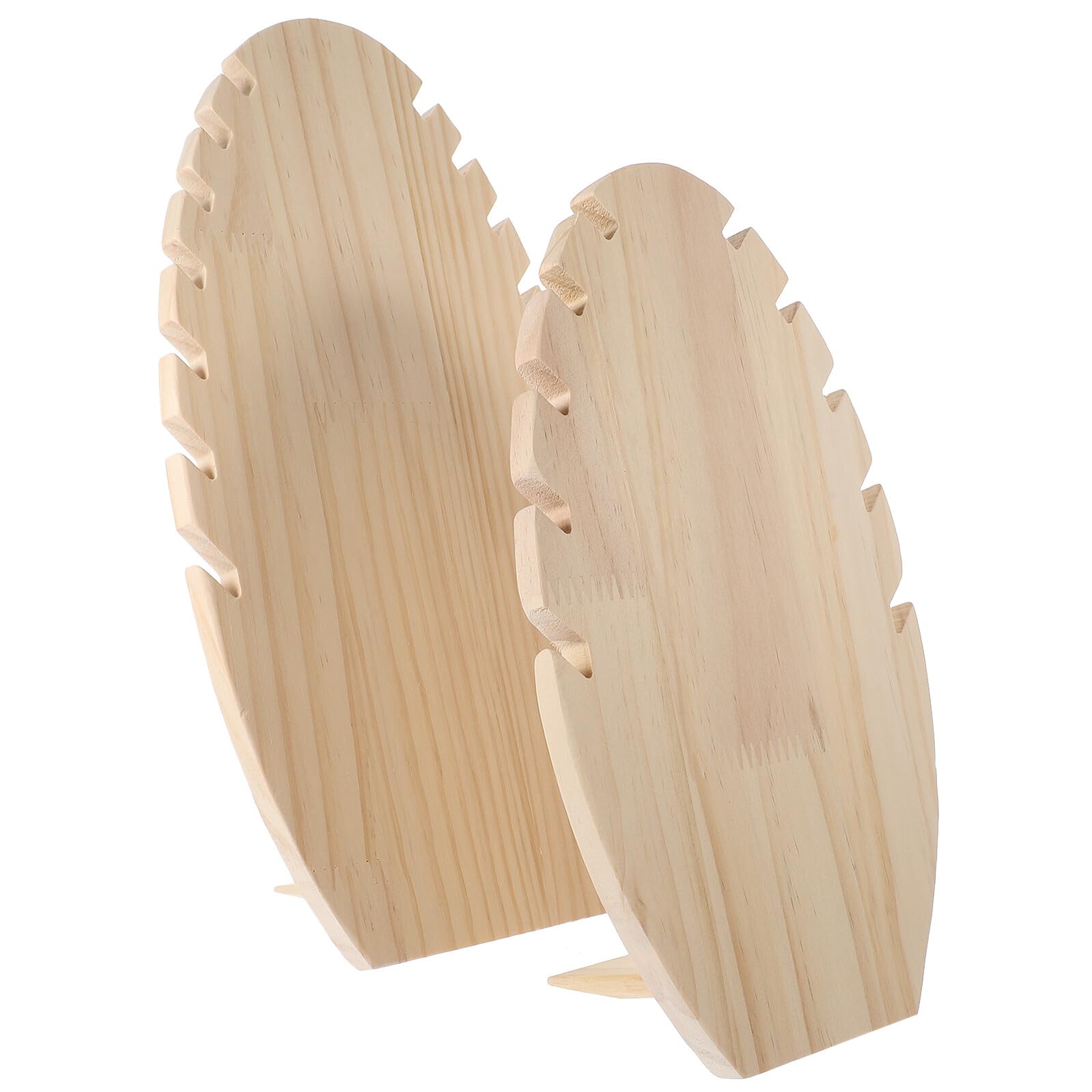 2 Stück Holz Schmuckständer Slots Eleganter Halsketten Organizer Platzsparendes Design Langlebiger Holz Schmuckhalter für Schmuckaufbewahrung und Display