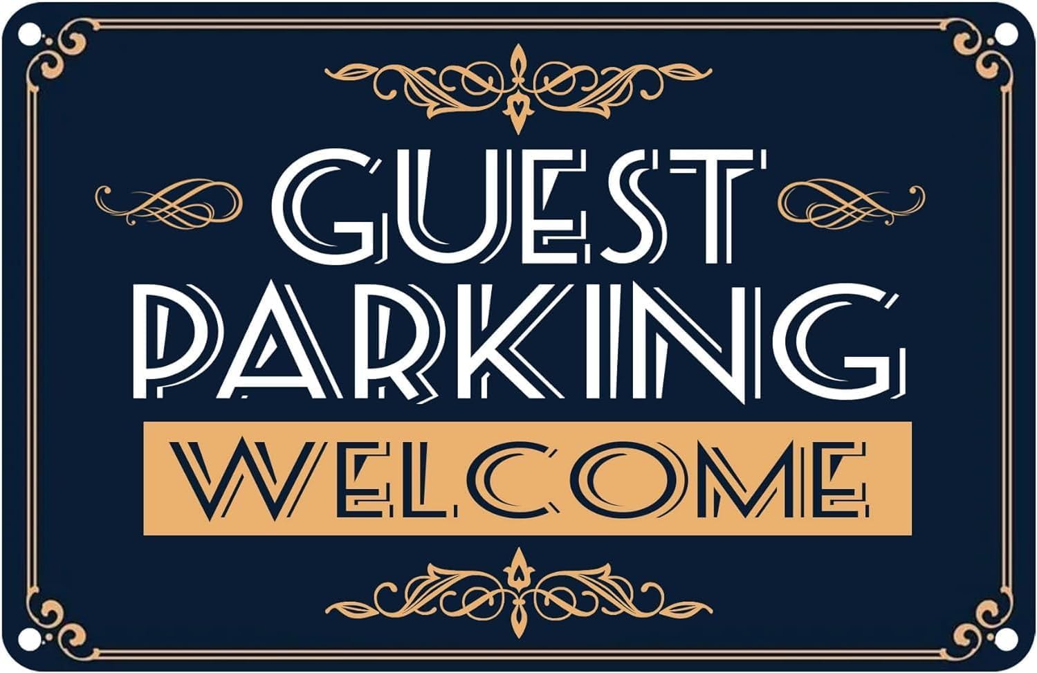 Welcome Guest Parking Signs Visitor Parking Signs Metal Parking Signs Customer Parking Only Tin Sign Wall Poster Decor Funny Retro Bar Coffee Club Pub Gift Wall Decor Sign 8x12 Inch