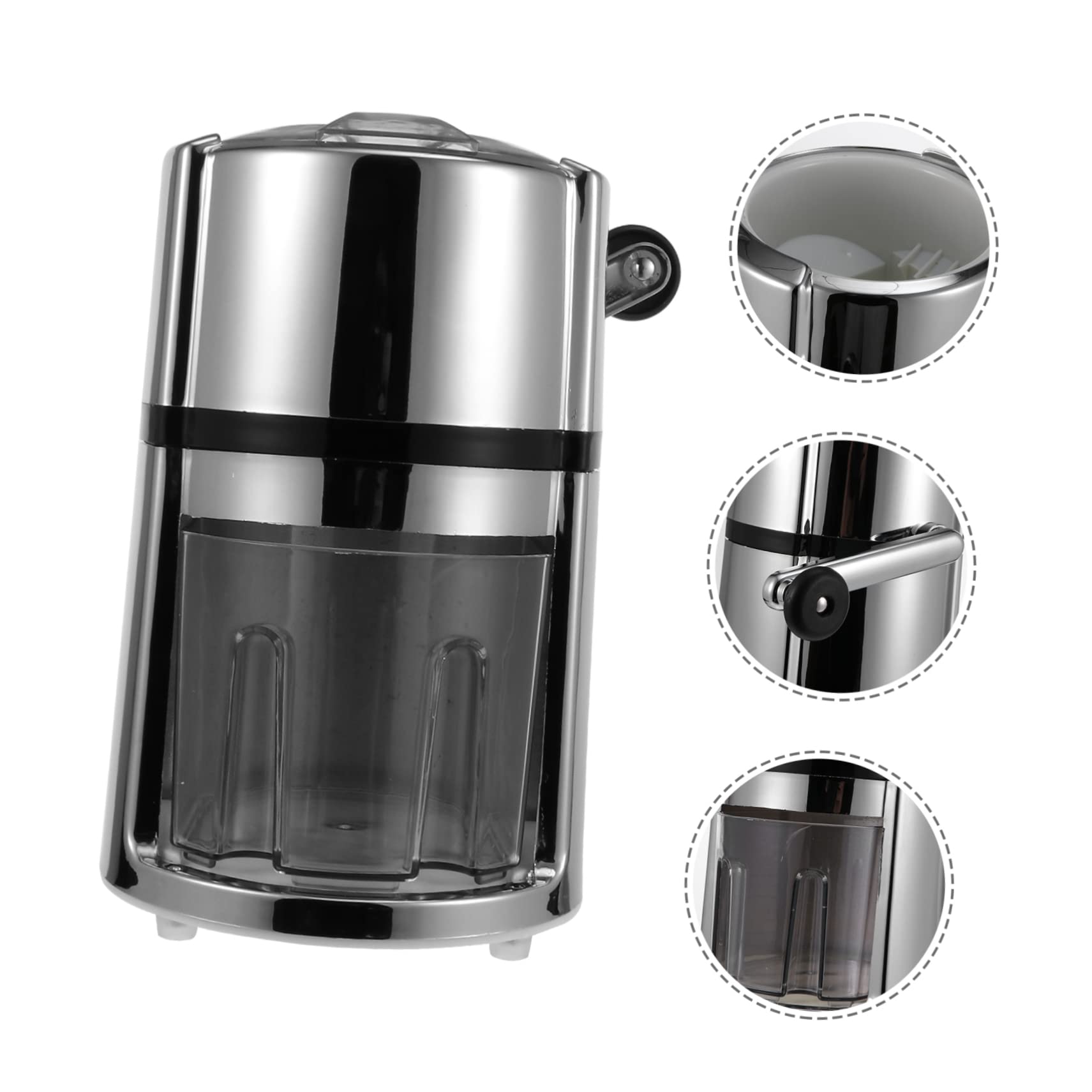 SHINEOFI 2 Piezas Trituradora de Hielo Manual Portátil Máquina para Granizados y Casa con Cuchillas de Inoxidable para Bebidas Refrescantes y Cócteles Familiares
