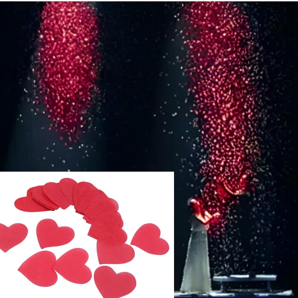MilesMagic Set of 9 Heart Shaped Magic Snowstorm Paper Flakes Gimmick | Magician’s Snow Paper Stage Show Party Accessory Real Valentines Special Close Up Magic Trick (Red)