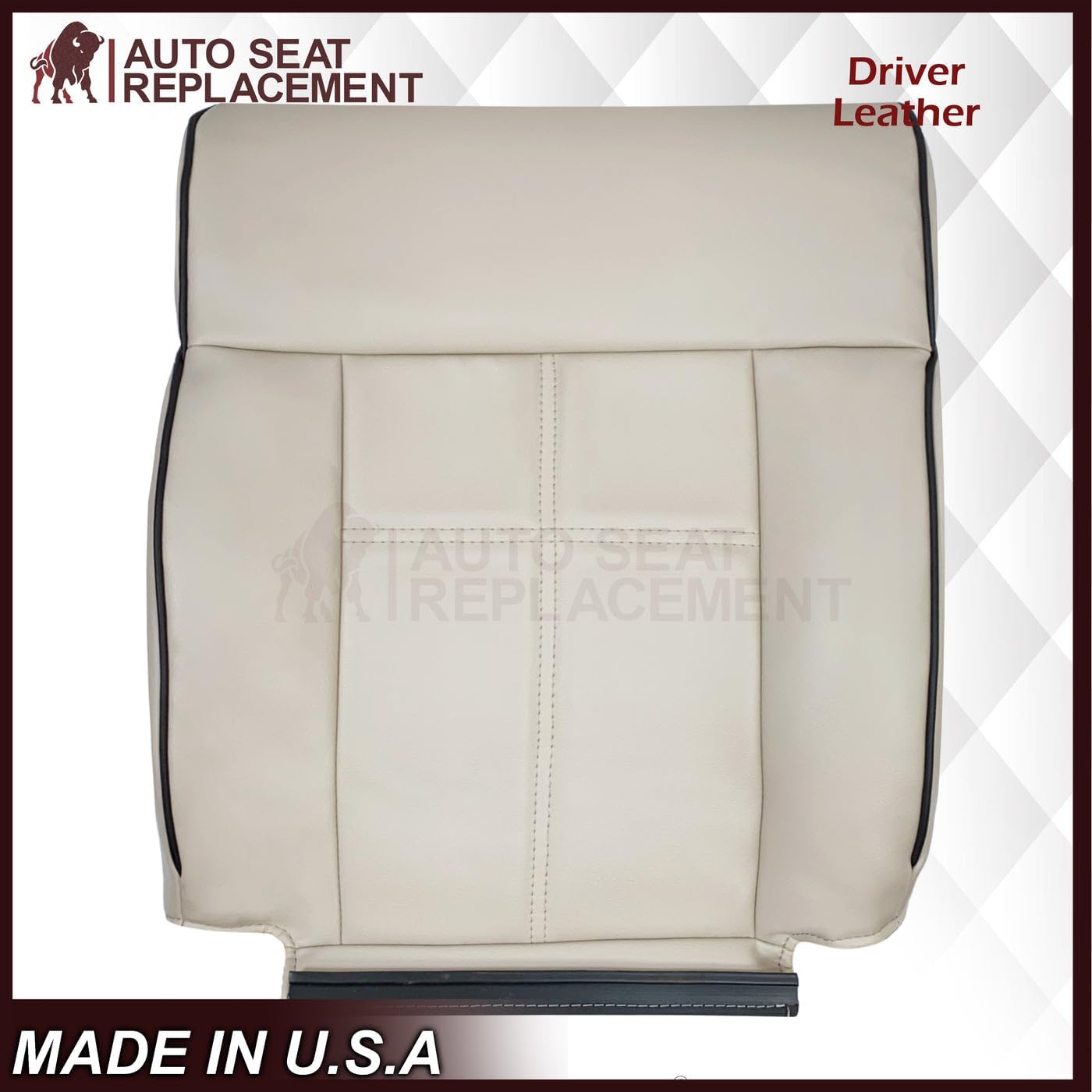 Auto Seat Replacement, Compatible with 2006 2007 2008 Lincoln Mark LT New Front Replacement Genuine Cow Hide Leather Seat Covers in Medium Light Parchment Tan (Front (2 Bottom & 2 Top))