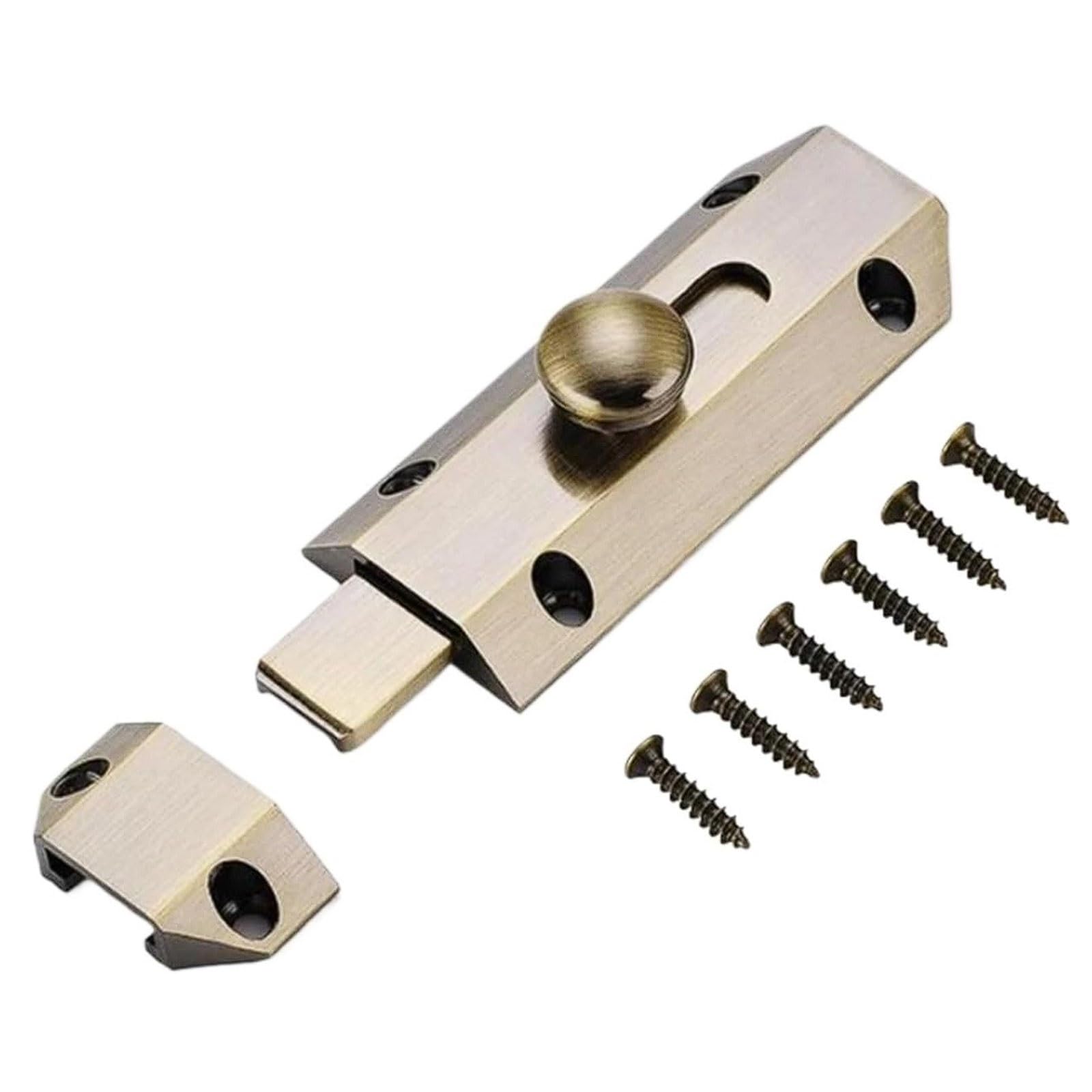 Oufeijia Eur Bronze Thickened Pure Copper Bolt Lock, Surface Mounted All-Copper Door Latch For Wooden, Antique Anti-Theft(Bronze)