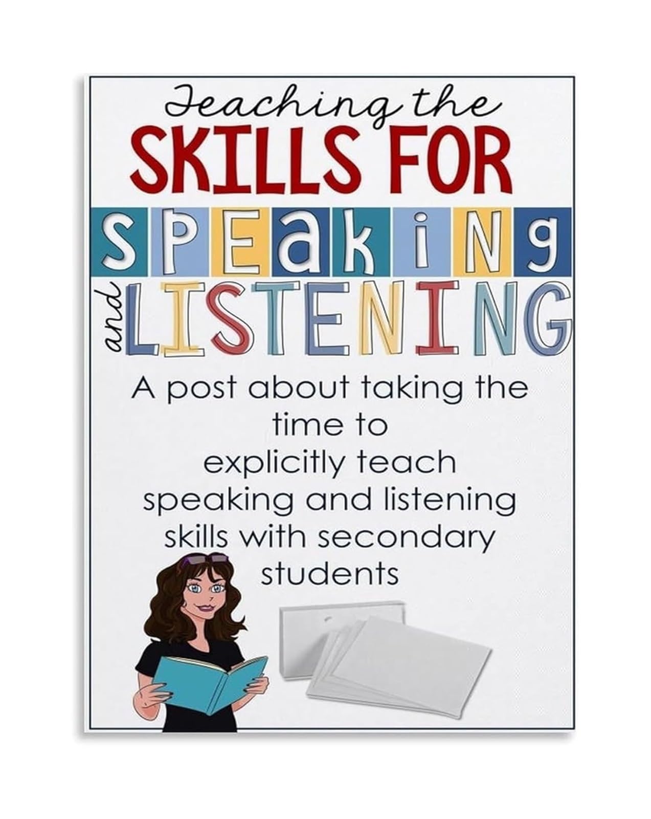 LLBOGRGGN Speaking and Listening Skills Poster Secondary Education Visual Guide for Classroom Communication Canvas Wall-Art(Unframed,08x12inch(20x30cm))