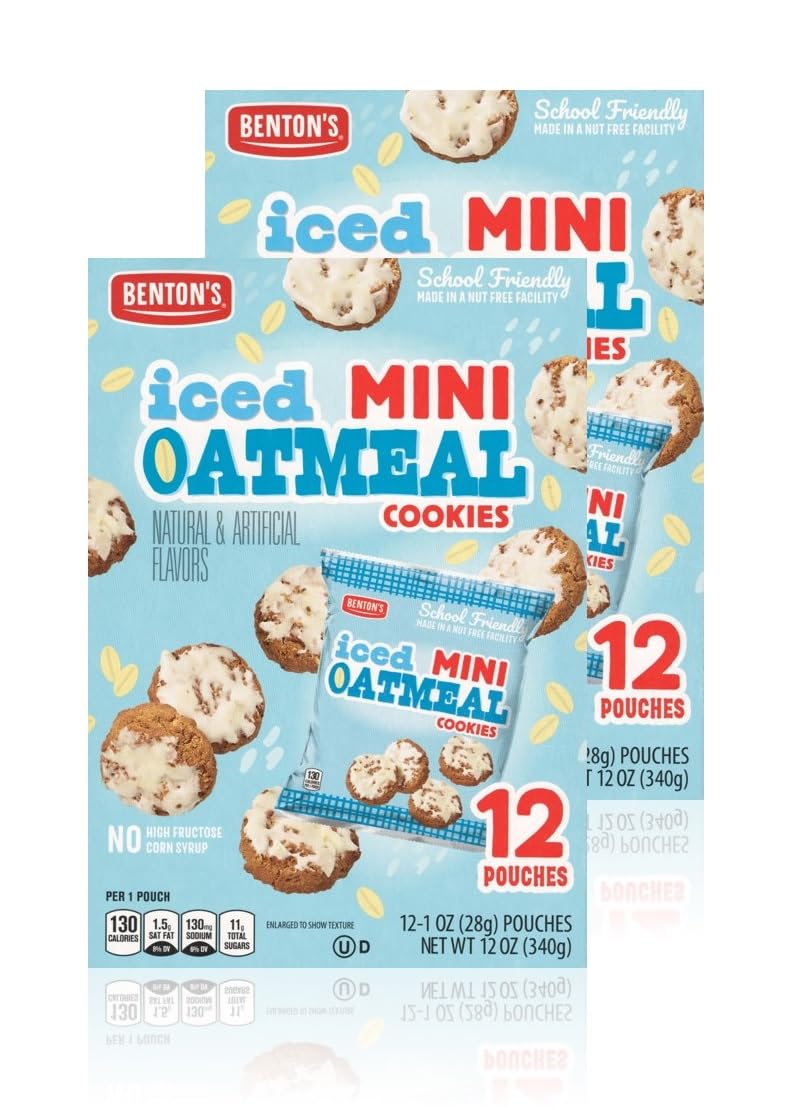 Benton’s Mini Cookie Snack Packs (2 Boxes, Iced Oatmeal)